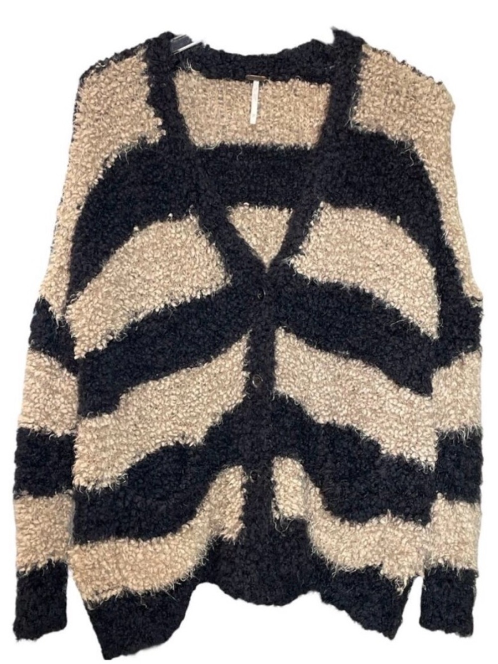 FREE PEOPLE Marshmallow
Striped Fuzzy Boyfriend
Cardigan Sweater